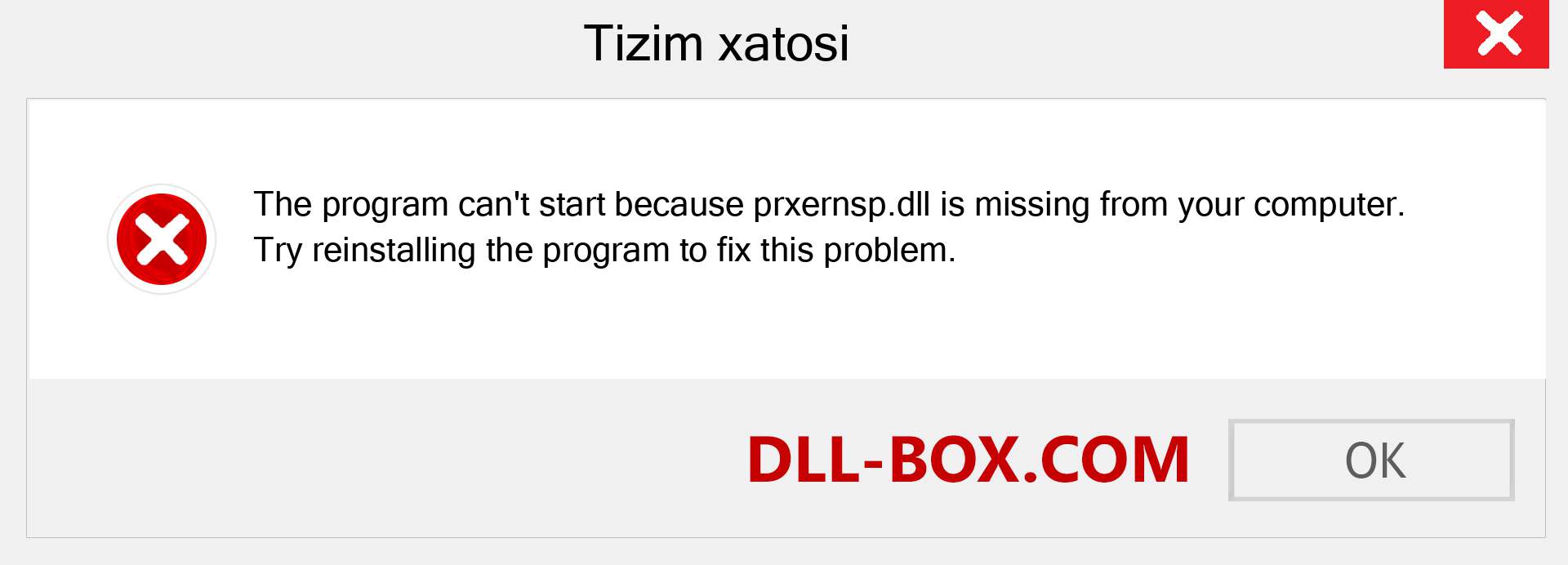 prxernsp.dll fayli yo'qolganmi?. Windows 7, 8, 10 uchun yuklab olish - Windowsda prxernsp dll etishmayotgan xatoni tuzating, rasmlar, rasmlar